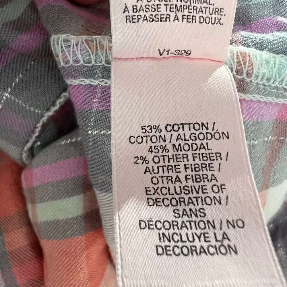 Victorias Secret Plaid Button Up Pajama Top